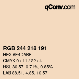 Color code: RGB 244 218 191 | qconv.com