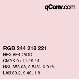 Farbcode: RGB 244 218 221 | qconv.com