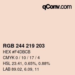 カラーコード: RGB 244 219 203 | qconv.com