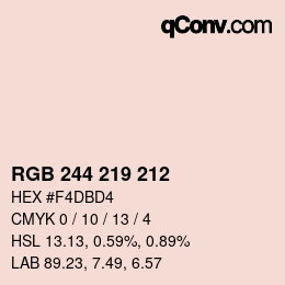 颜色代码: RGB 244 219 212 | qconv.com