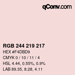 Farbcode: RGB 244 219 217 | qconv.com