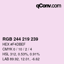 Color code: RGB 244 219 239 | qconv.com