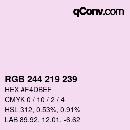 Color code: RGB 244 219 239 | qconv.com