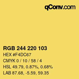 カラーコード: RGB 244 220 103 | qconv.com