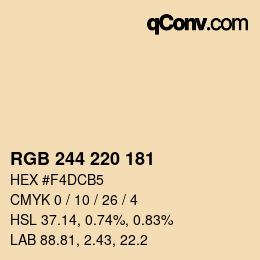 Color code: RGB 244 220 181 | qconv.com