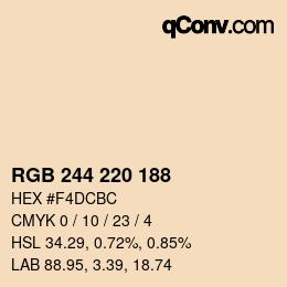 Color code: RGB 244 220 188 | qconv.com
