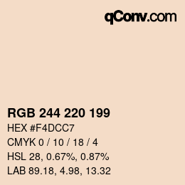 Color code: RGB 244 220 199 | qconv.com