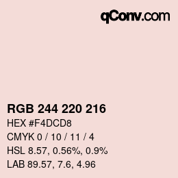 カラーコード: RGB 244 220 216 | qconv.com