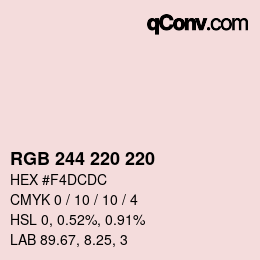 カラーコード: RGB 244 220 220 | qconv.com