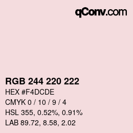 Color code: RGB 244 220 222 | qconv.com