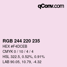 Color code: RGB 244 220 235 | qconv.com