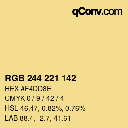 Color code: RGB 244 221 142 | qconv.com