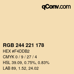 Color code: RGB 244 221 178 | qconv.com