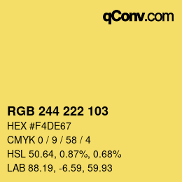 カラーコード: RGB 244 222 103 | qconv.com