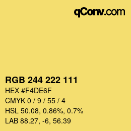 カラーコード: RGB 244 222 111 | qconv.com