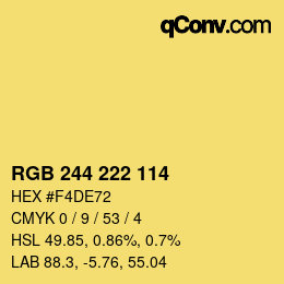 Color code: RGB 244 222 114 | qconv.com