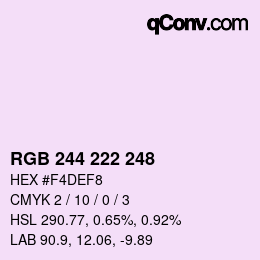 Color code: RGB 244 222 248 | qconv.com