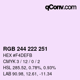 Color code: RGB 244 222 251 | qconv.com