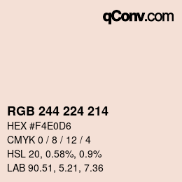 カラーコード: RGB 244 224 214 | qconv.com