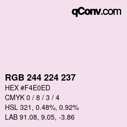 カラーコード: RGB 244 224 237 | qconv.com