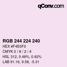 Color code: RGB 244 224 240 | qconv.com