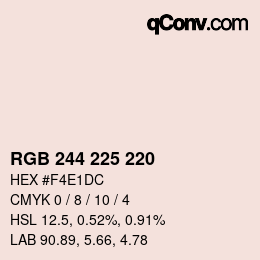 Color code: RGB 244 225 220 | qconv.com