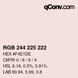 Código de color: RGB 244 225 222 | qconv.com