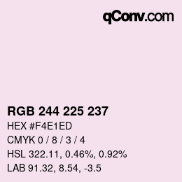 Color code: RGB 244 225 237 | qconv.com