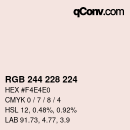 Color code: RGB 244 228 224 | qconv.com