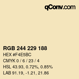カラーコード: RGB 244 229 188 | qconv.com