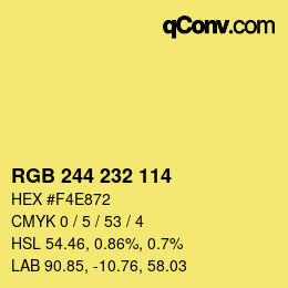 Color code: RGB 244 232 114 | qconv.com