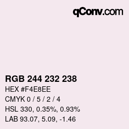 Color code: RGB 244 232 238 | qconv.com