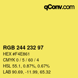 Color code: RGB 244 232 97 | qconv.com