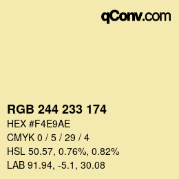 カラーコード: RGB 244 233 174 | qconv.com