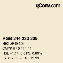 カラーコード: RGB 244 233 209 | qconv.com