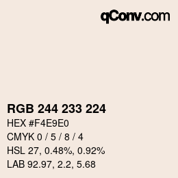 カラーコード: RGB 244 233 224 | qconv.com