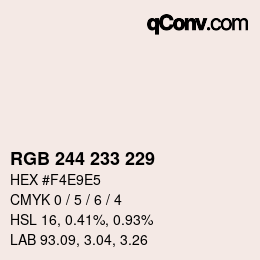 カラーコード: RGB 244 233 229 | qconv.com