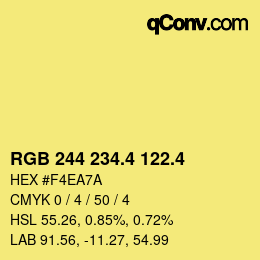 カラーコード: RGB 244 234.4 122.4 | qconv.com