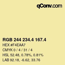 カラーコード: RGB 244 234.4 167.4 | qconv.com