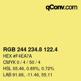 カラーコード: RGB 244 234.8 122.4 | qconv.com