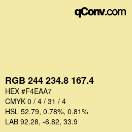 カラーコード: RGB 244 234.8 167.4 | qconv.com