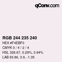 Color code: RGB 244 235 240 | qconv.com