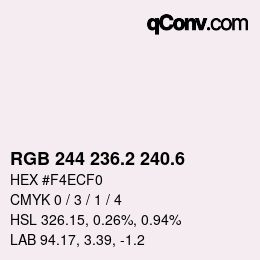 カラーコード: RGB 244 236.2 240.6 | qconv.com