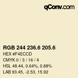 カラーコード: RGB 244 236.6 205.6 | qconv.com