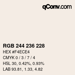 Farbcode: RGB 244 236 228 | qconv.com