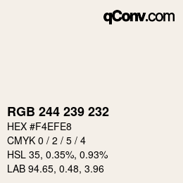 Color code: RGB 244 239 232 | qconv.com