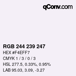 Color code: RGB 244 239 247 | qconv.com