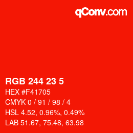 Color code: RGB 244 23 5 | qconv.com