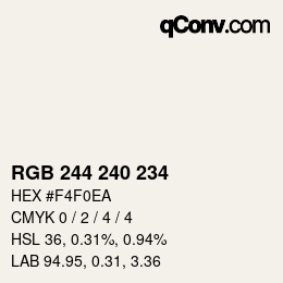 Color code: RGB 244 240 234 | qconv.com