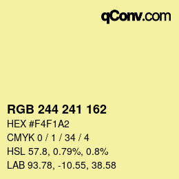 Color code: RGB 244 241 162 | qconv.com